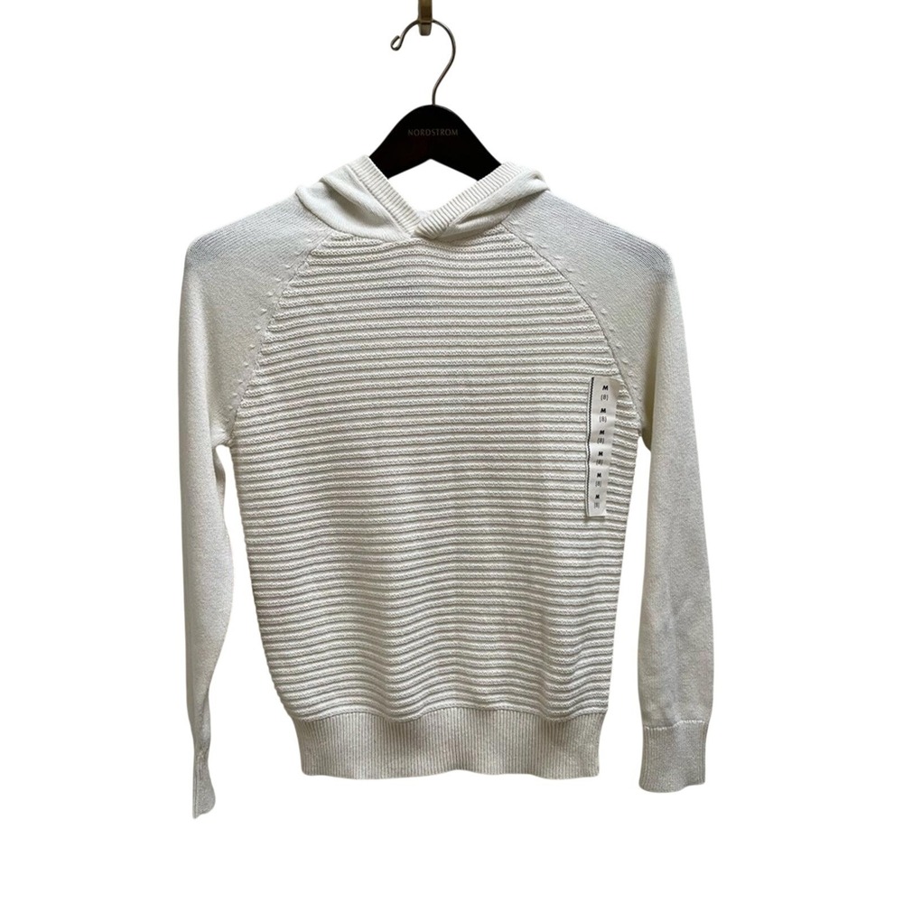 Cat & Jack Kids Cream‎ Textured Knit Pullover Hoodie Sweater Size S 6/7 NEW
